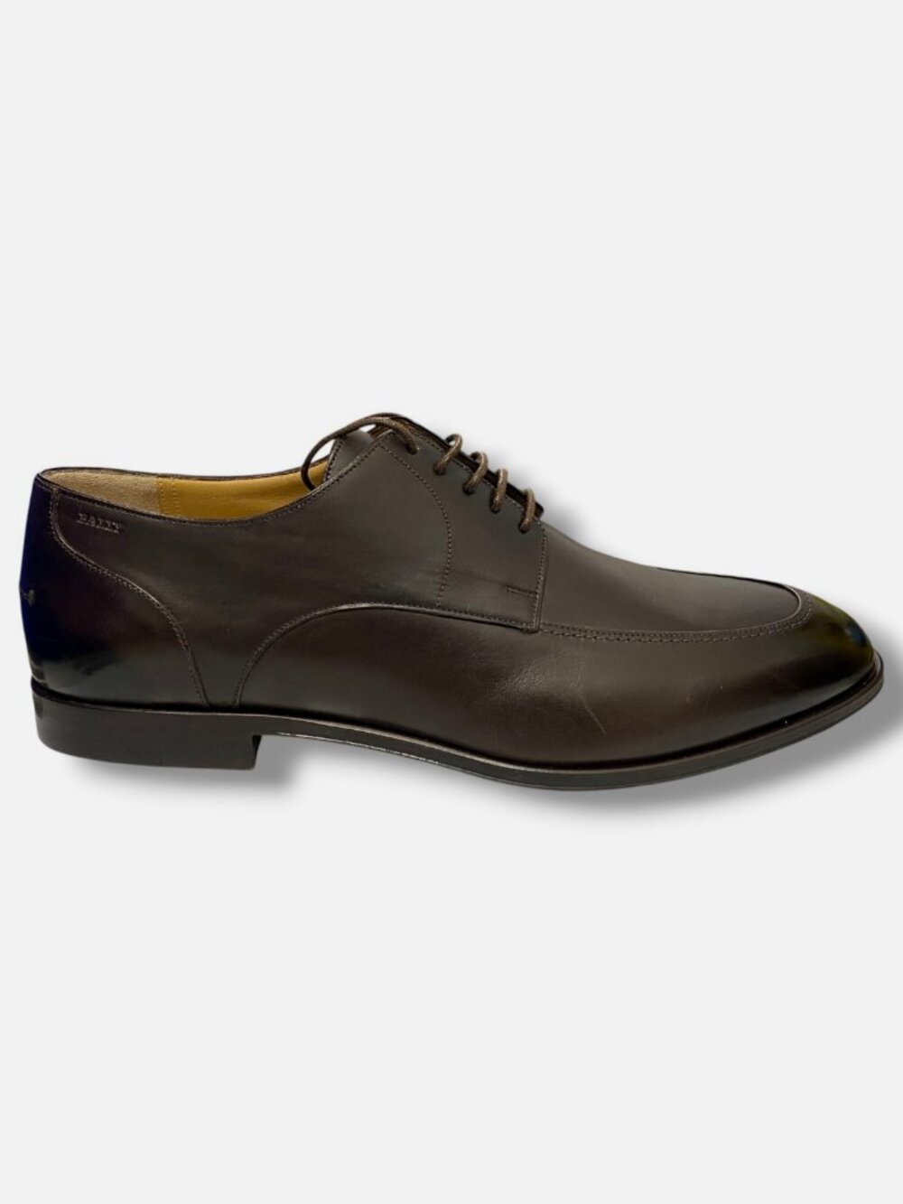 Bally Men's Brown Wedmer Leather Apron-Toe Lace-Up Dress Shoes Size 8